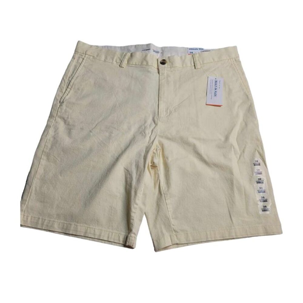 3390 NWT Old Navy Ultimate Slim Built In Flex Men's‎ Shorts 38 New Pale Yellow